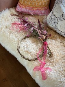 Scarlett OHara Pinks Flamboyant Dried Flower Wreath 01