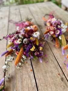 bespoke bright dried flower bridal bouquet 15