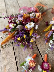 bespoke bright dried flower bridal bouquet 5